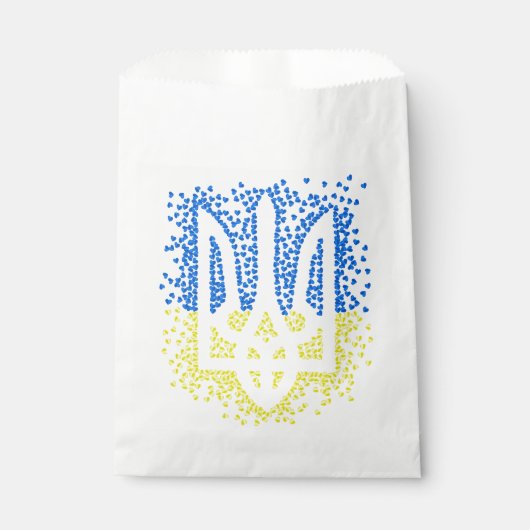 Ukrainisches Emblem trident tryzub zerstreut Herze Geschenktütchen (Vorderseite)