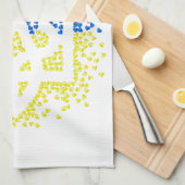 Ukrainisches Emblem trident tryzub zerstreut Herze Geschirrtuch (Viertel Falte)