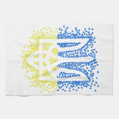 Ukrainisches Emblem trident tryzub zerstreut Herze Geschirrtuch (Horizontal)