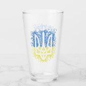 Ukrainisches Emblem trident tryzub zerstreut Herze Glas (Rückseite)