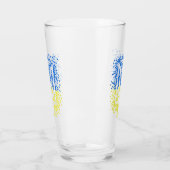 Ukrainisches Emblem trident tryzub zerstreut Herze Glas (Links)
