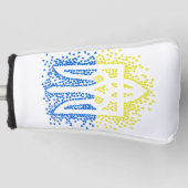 Ukrainisches Emblem trident tryzub zerstreut Herze Golf Headcover (Vorderseite)