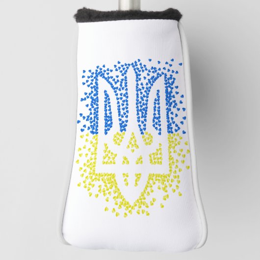 Ukrainisches Emblem trident tryzub zerstreut Herze Golf Headcover (Rotieren 90)