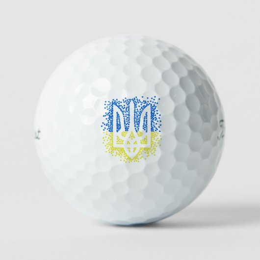 Ukrainisches Emblem trident tryzub zerstreut Herze Golfball (Vorderseite)