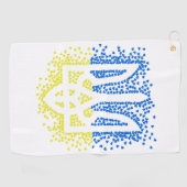 Ukrainisches Emblem trident tryzub zerstreut Herze Golfhandtuch (Horizontal)