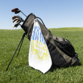 Ukrainisches Emblem trident tryzub zerstreut Herze Golfhandtuch (Gras)