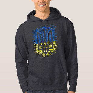 Ukrainisches Emblem trident tryzub zerstreut Herze Hoodie