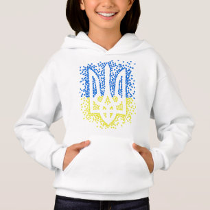 Ukrainisches Emblem trident tryzub zerstreut Herze Hoodie