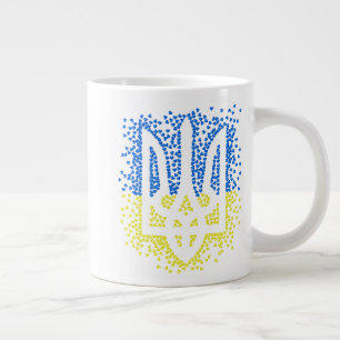 Ukrainisches Emblem trident tryzub zerstreut Herze Jumbo-Tasse