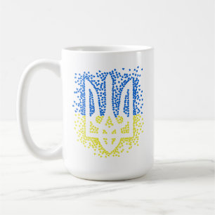 Ukrainisches Emblem trident tryzub zerstreut Herze Kaffeetasse