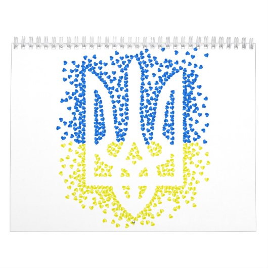 Ukrainisches Emblem trident tryzub zerstreut Herze Kalender (Titelbild)