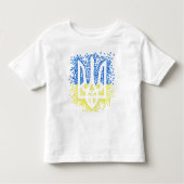 Ukrainisches Emblem trident tryzub zerstreut Herze Kleinkind T-shirt (Vorderseite)