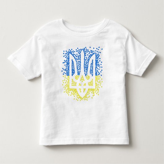 Ukrainisches Emblem trident tryzub zerstreut Herze Kleinkind T-shirt (Vorderseite)