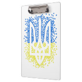 Ukrainisches Emblem trident tryzub zerstreut Herze Klemmbrett (Links)