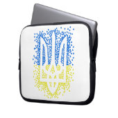 Ukrainisches Emblem trident tryzub zerstreut Herze Laptopschutzhülle (Vorderseite Links)