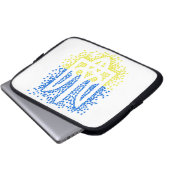 Ukrainisches Emblem trident tryzub zerstreut Herze Laptopschutzhülle (Vorne Knopf)