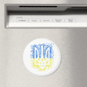 Ukrainisches Emblem trident tryzub zerstreut Herze Magnet (In Situ (Geschirrspüler))