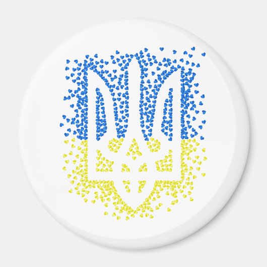 Ukrainisches Emblem trident tryzub zerstreut Herze Magnet (Vorne)