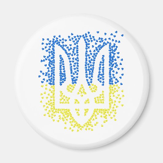 Ukrainisches Emblem trident tryzub zerstreut Herze Magnet (Vorne)