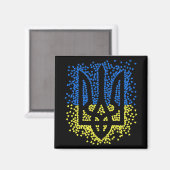 Ukrainisches Emblem trident tryzub zerstreut Herze Magnet (Vorderseite/Rückseite)