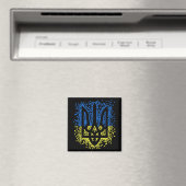 Ukrainisches Emblem trident tryzub zerstreut Herze Magnet (In Situ (Geschirrspüler))