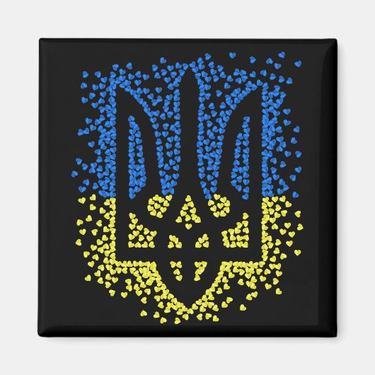 Ukrainisches Emblem trident tryzub zerstreut Herze Magnet (Vorne)
