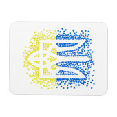 Ukrainisches Emblem trident tryzub zerstreut Herze Magnet (Horizontal)