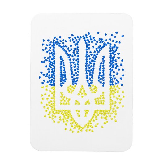 Ukrainisches Emblem trident tryzub zerstreut Herze Magnet (Vertikal)
