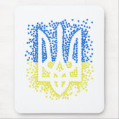 Ukrainisches Emblem trident tryzub zerstreut Herze Mousepad (Vorne)