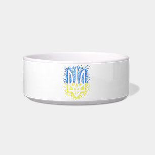 Ukrainisches Emblem trident tryzub zerstreut Herze Napf