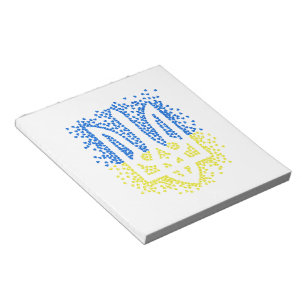 Ukrainisches Emblem trident tryzub zerstreut Herze Notizblock