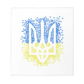 Ukrainisches Emblem trident tryzub zerstreut Herze Notizblock (Vorderseite)
