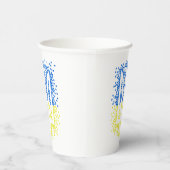 Ukrainisches Emblem trident tryzub zerstreut Herze Pappbecher (Rechts)
