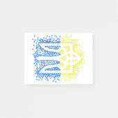 Ukrainisches Emblem trident tryzub zerstreut Herze Post-it Klebezettel (Vorderseite)