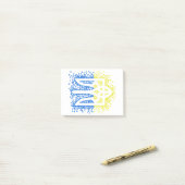 Ukrainisches Emblem trident tryzub zerstreut Herze Post-it Klebezettel (Auf Schreibtisch)
