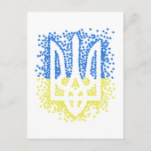 Ukrainisches Emblem trident tryzub zerstreut Herze Postkarte (Vorderseite)
