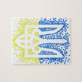 Ukrainisches Emblem trident tryzub zerstreut Herze Puzzle (Horizontal)