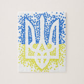 Ukrainisches Emblem trident tryzub zerstreut Herze Puzzle (Vertikal)