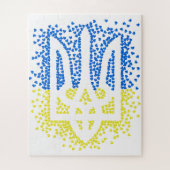 Ukrainisches Emblem trident tryzub zerstreut Herze Puzzle (Vertikal)
