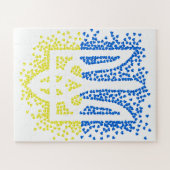 Ukrainisches Emblem trident tryzub zerstreut Herze Puzzle (Horizontal)