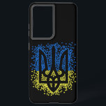 Ukrainisches Emblem trident tryzub zerstreut Herze Samsung Galaxy Hülle<br><div class="desc">Ukrainisches Emblem-Trident-Trazub-Kontur aus vielen verstreuten blauen und gelben Herzen</div>