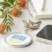 Ukrainisches Emblem trident tryzub zerstreut Herze Schlüsselanhänger (Seite)