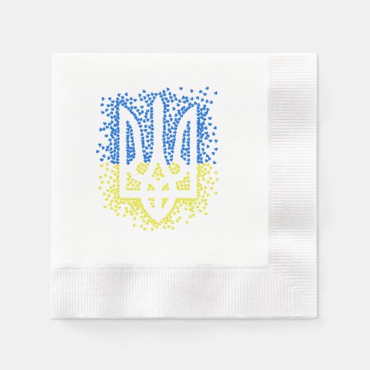 Ukrainisches Emblem trident tryzub zerstreut Herze Serviette (Vorderseite)