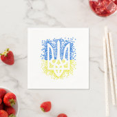Ukrainisches Emblem trident tryzub zerstreut Herze Serviette (Beispiel)
