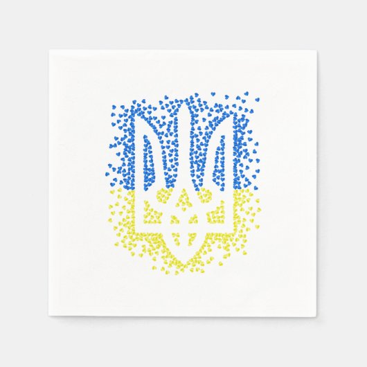 Ukrainisches Emblem trident tryzub zerstreut Herze Serviette (Vorderseite)