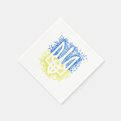 Ukrainisches Emblem trident tryzub zerstreut Herze Serviette (Ecke)