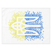 Ukrainisches Emblem trident tryzub zerstreut Herze Tischdecke (Vorderseite (Horizontal))