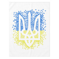 Ukrainisches Emblem trident tryzub zerstreut Herze