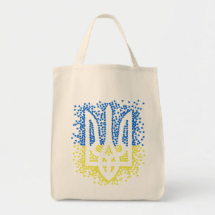 Ukrainisches Emblem trident tryzub zerstreut Herze Tragetasche