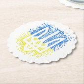 Ukrainisches Emblem trident tryzub zerstreut Herze Untersetzer (angewinkelt)